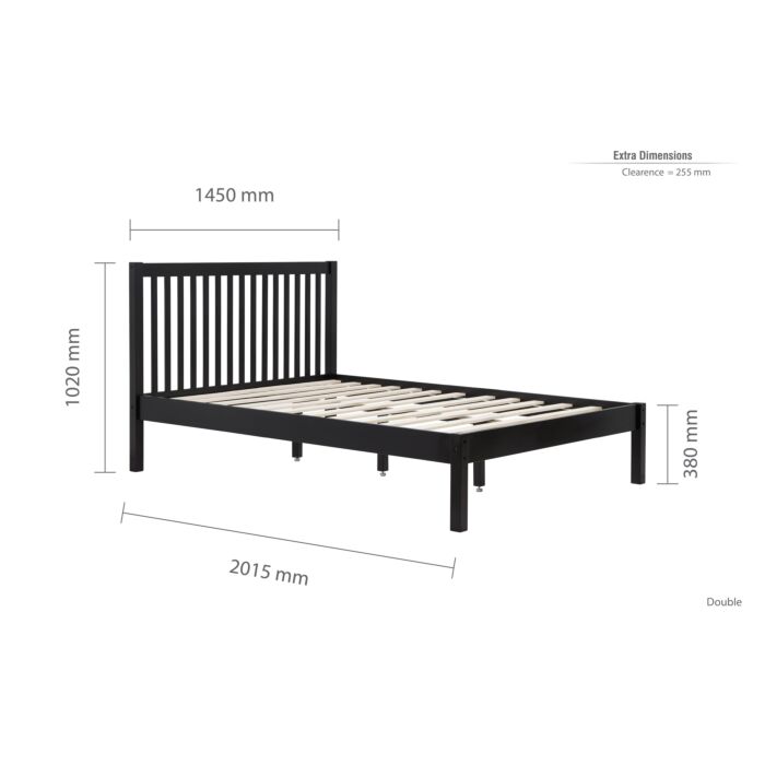 Nova Double Bed Black