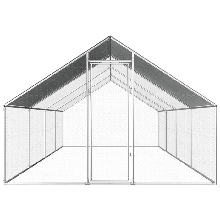 Vidaxl Outdoor Chicken Cage 2.75x8x1.92 M Galvanised Steel