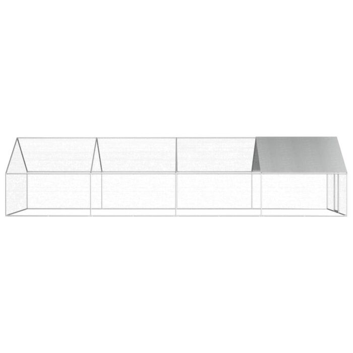 Vidaxl Outdoor Chicken Cage 2.75x8x1.92 M Galvanised Steel