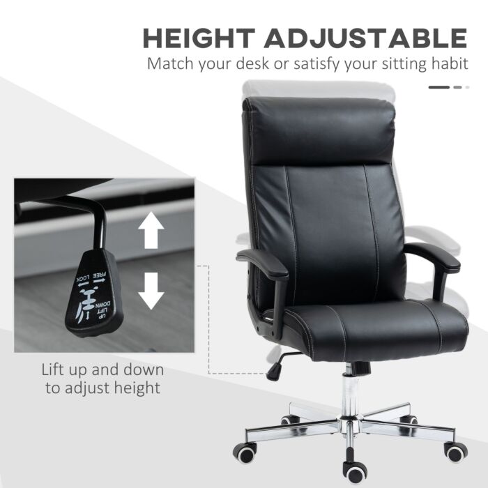 Vinsetto Massage Office Chair, High-back Vibrationcomputer Chair With Tilt Function, Remote Control And Adjustable Height, Black