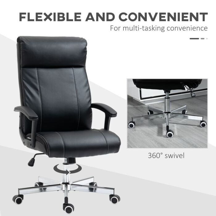 Vinsetto Massage Office Chair, High-back Vibrationcomputer Chair With Tilt Function, Remote Control And Adjustable Height, Black