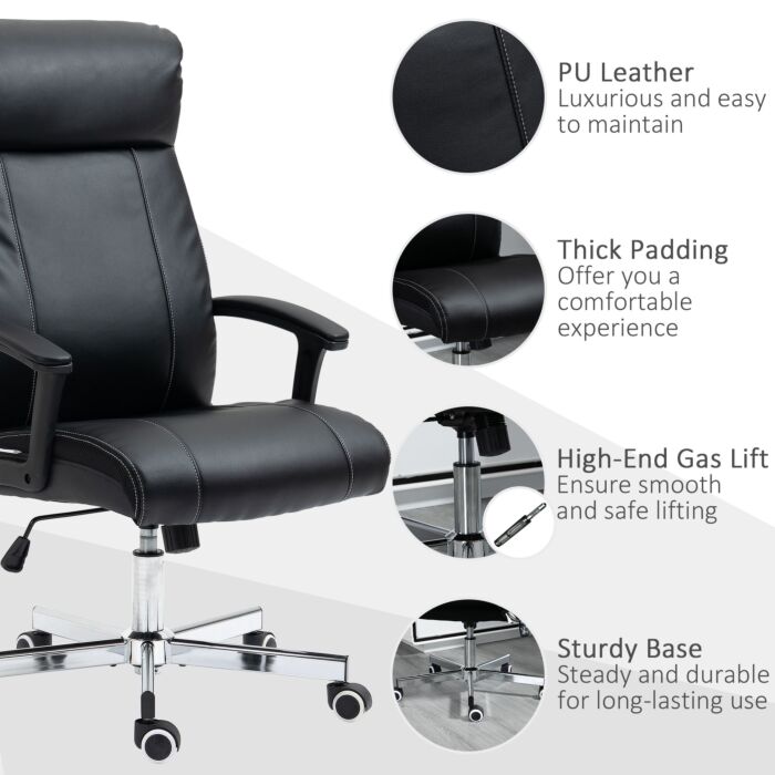 Vinsetto Massage Office Chair, High-back Vibrationcomputer Chair With Tilt Function, Remote Control And Adjustable Height, Black