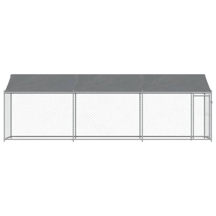 Vidaxl Dog Cage With Roof And Door Grey 6x2x2 M Galvanised Steel