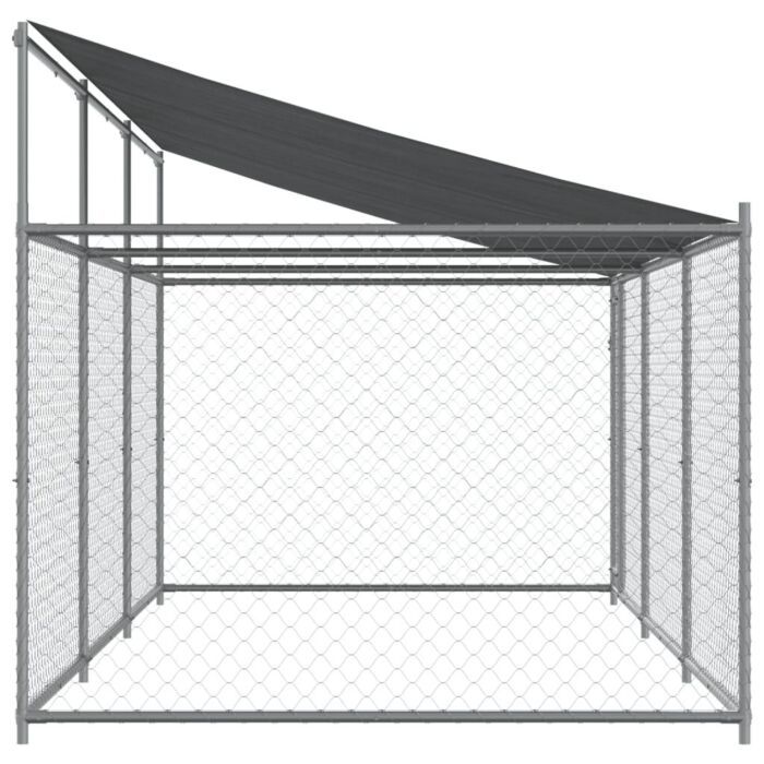 Vidaxl Dog Cage With Roof And Door Grey 6x2x2 M Galvanised Steel