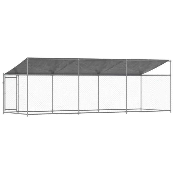 Vidaxl Dog Cage With Roof And Door Grey 6x2x2 M Galvanised Steel