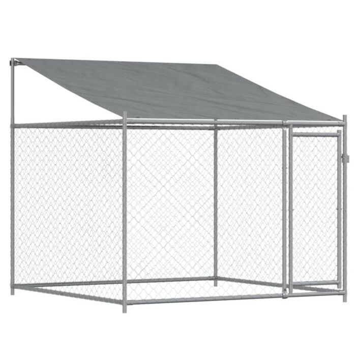 Vidaxl Dog Cage With Roof And Door Grey 6x2x2 M Galvanised Steel