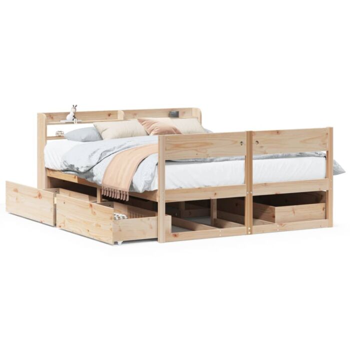 Vidaxl Bed Frame Without Mattress 120x200 Cm Solid Wood Pine