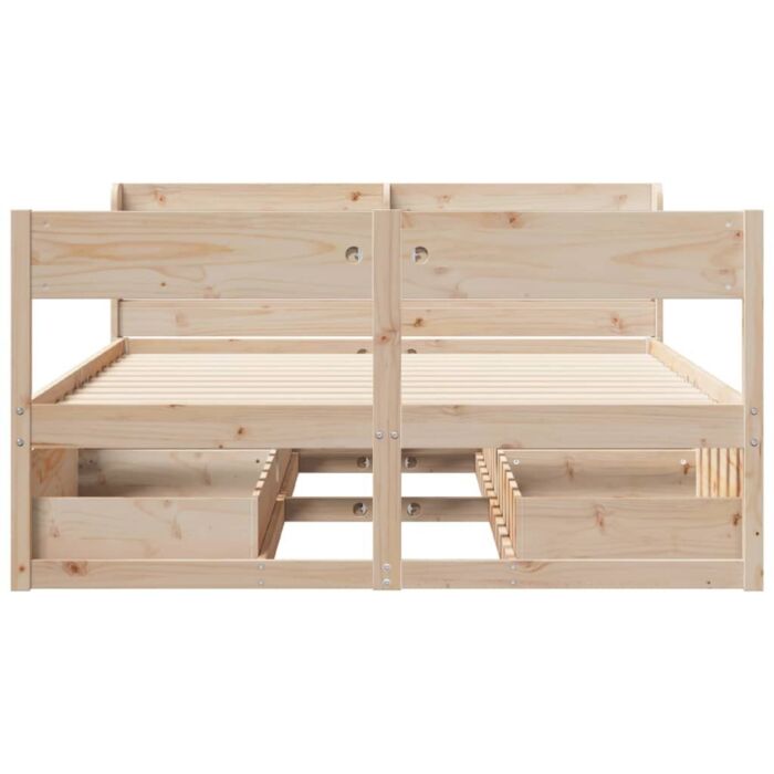 Vidaxl Bed Frame Without Mattress 120x200 Cm Solid Wood Pine
