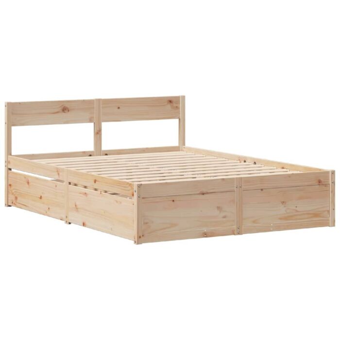 Vidaxl Bed Frame Without Mattress 120x200 Cm Solid Wood Pine
