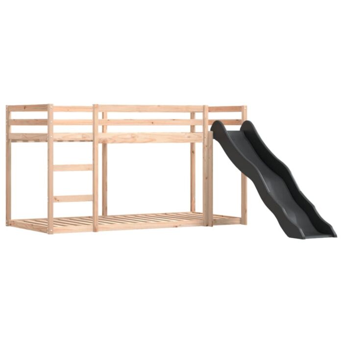 Vidaxl Bunk Bed With Slide And Curtains Blue 90x190 Cm