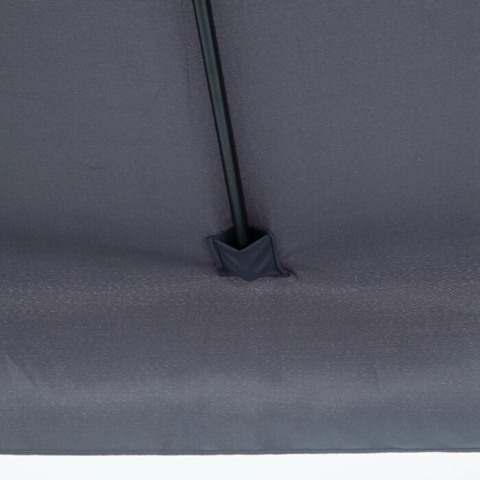 Outsunny 2.3m Half Parasol Semi Round Umbrella Patio Metal Frame Crank Handle For Balcony-- No Base Included, Grey
