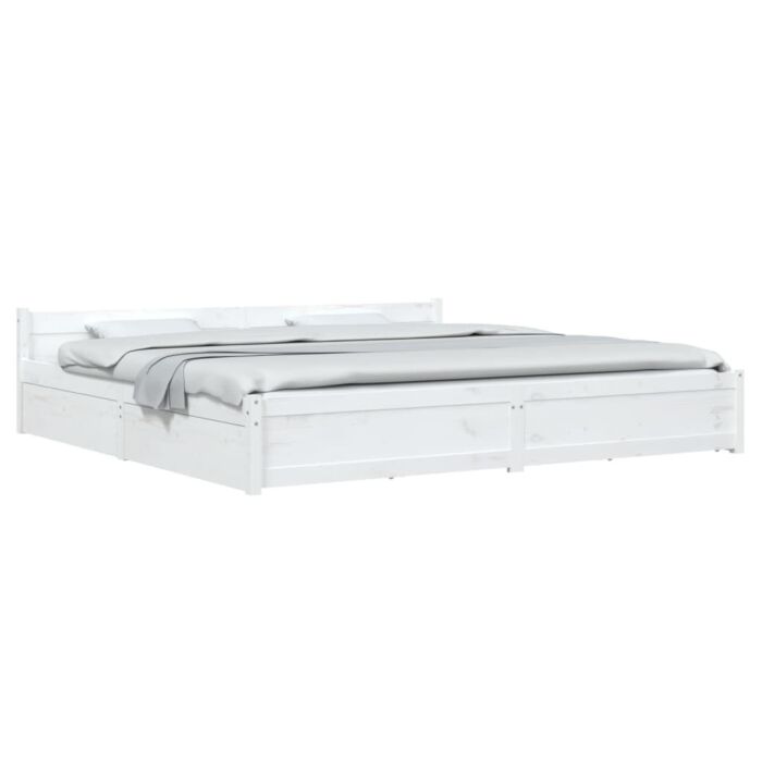Vidaxl Bed Frame With Drawers White 200x200 Cm
