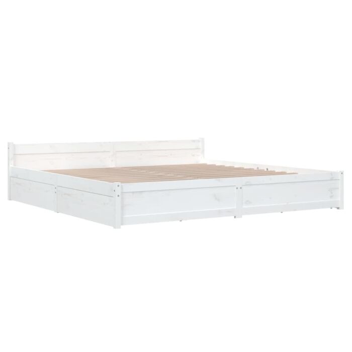 Vidaxl Bed Frame With Drawers White 200x200 Cm