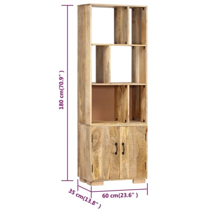 Vidaxl Bookshelf 60x35x180 Cm Solid Mango Wood