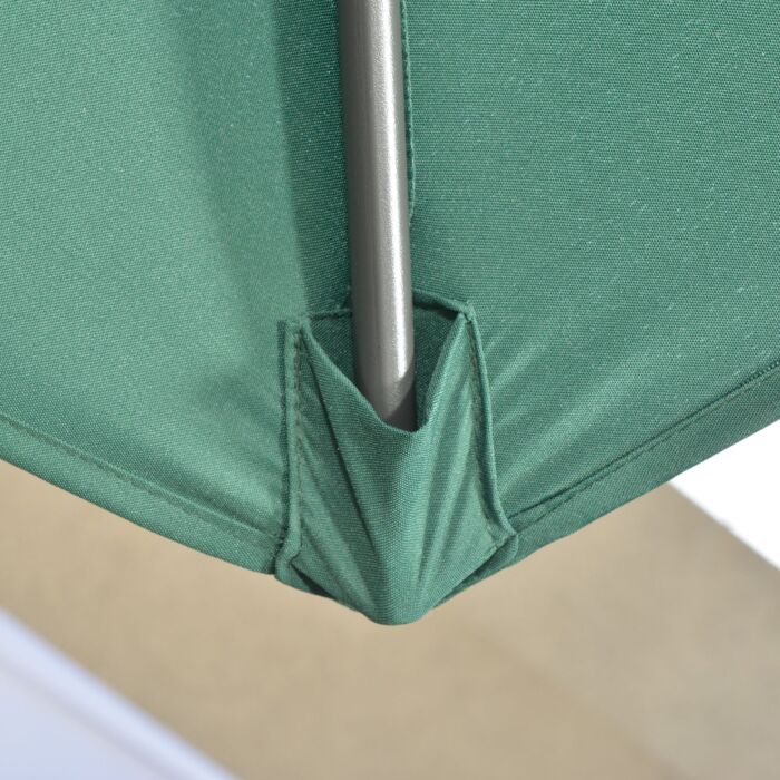 Outsunny 3 X 3(m) Cantilever Parasol With Cross Base, Garden Umbrella With 360° Rotation, Crank Handle And Tilt, Green