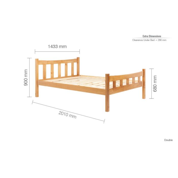 Miami Double Bed Pine