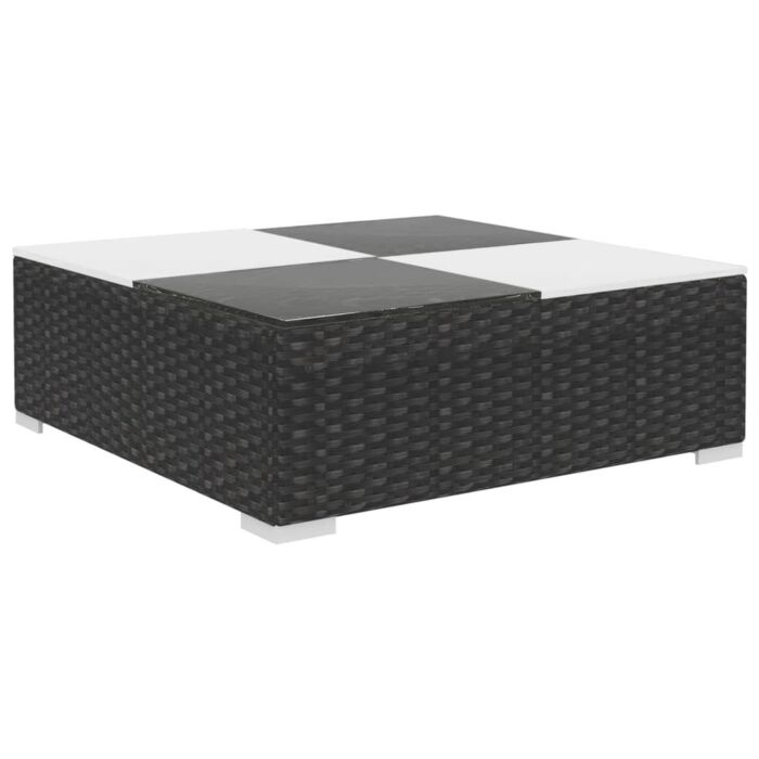 Vidaxl 6 Piece Garden Lounge Set With Cushions Poly Rattan Black