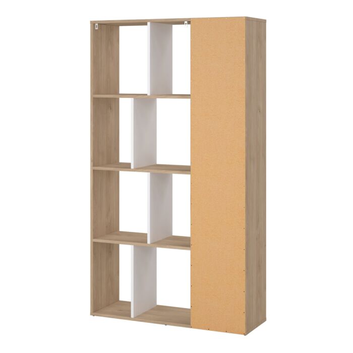 Maze Bookcase With 1 Door In Jackson Hickory And White High Gloss