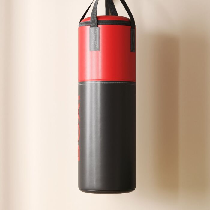 Sportnow Unfilled Punching Bag Set With Boxing Bag Bracket, Boxing Gloves, Hand Wraps And 360° Swivel Hook