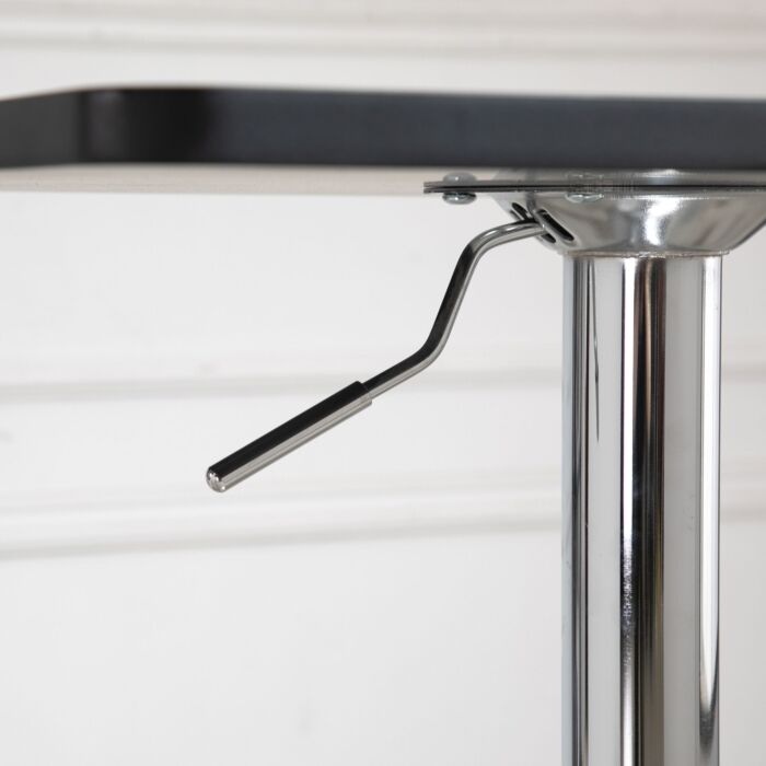 Homcom Modern Height Adjustable Counter Bar Table With 360° Swivel Tabletop And Electroplating Metal Base, Pub Desk, Black And Silver