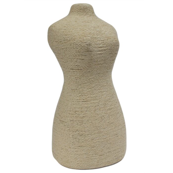 Natural Jewellery Display - Mannequin On Wooden Stand - Cream