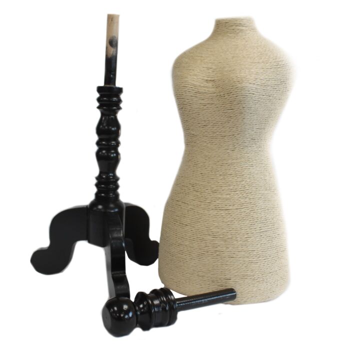 Natural Jewellery Display - Mannequin On Wooden Stand - Cream