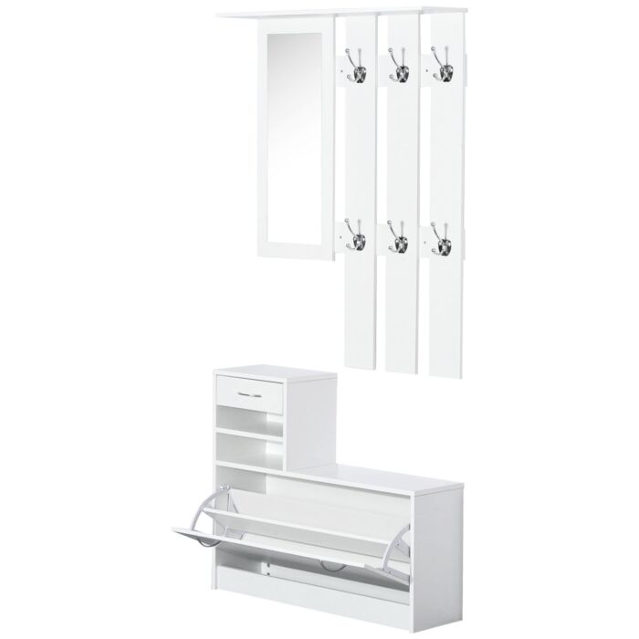 Homcom Entryway Furniture Set-white