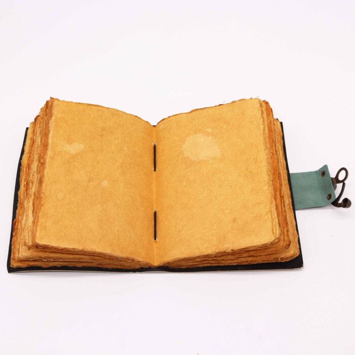Leather "moon Phases" Deckle-edge Notebook