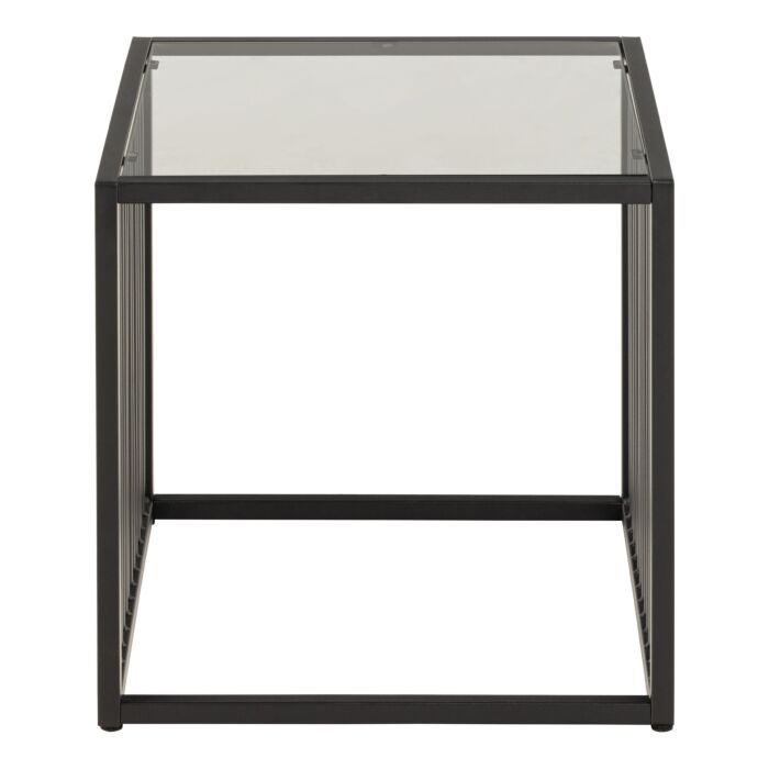Strington Side Table In Black With Glass Top