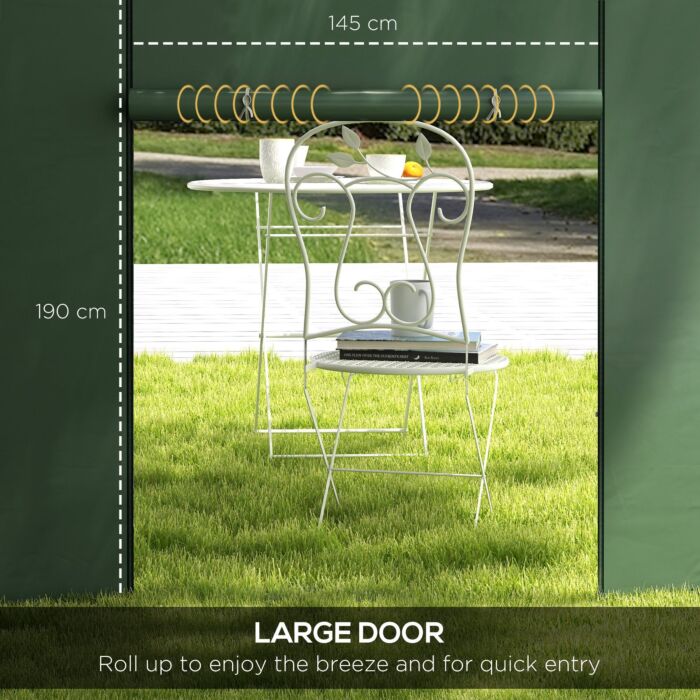 Outsunny Gazebo Side Panels, 2 Pack Sides Replacement, For 3x3(m) Or 3x6m Pop Up Gazebo, With Windows And Doors, Green