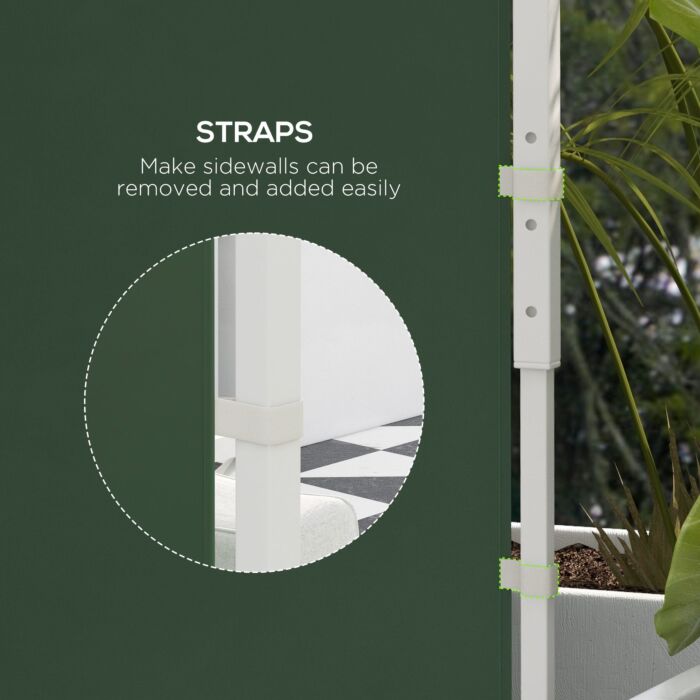 Outsunny Gazebo Side Panels, 2 Pack Sides Replacement, For 3x3(m) Or 3x6m Pop Up Gazebo, With Windows And Doors, Green