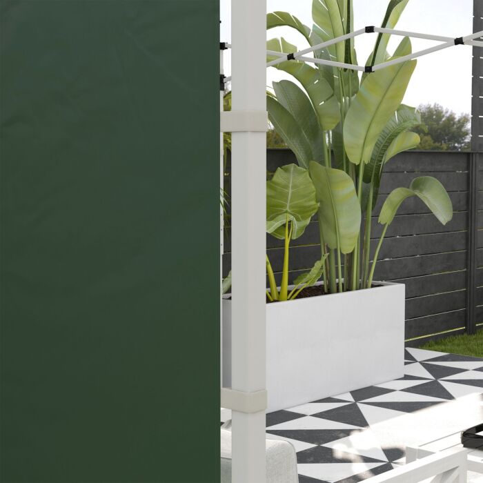 Outsunny Gazebo Side Panels, 2 Pack Sides Replacement, For 3x3(m) Or 3x6m Pop Up Gazebo, With Windows And Doors, Green