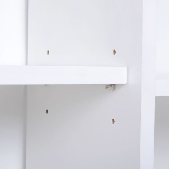 Homcom Sideboard Bookshelf Free Standing Bookcase Shelves Unit Display Storage Cabinet Wooden Leg W/ Two Doors White