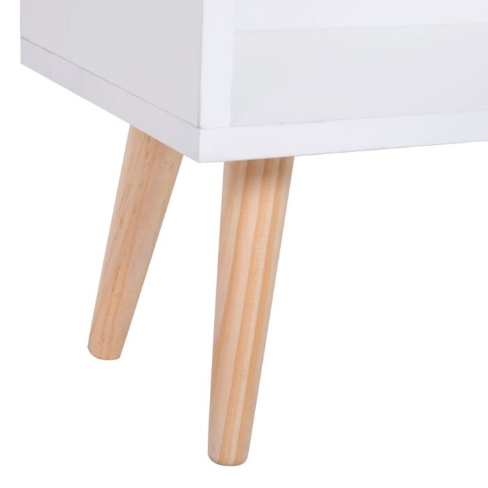 Homcom Sideboard Bookshelf Free Standing Bookcase Shelves Unit Display Storage Cabinet Wooden Leg W/ Two Doors White