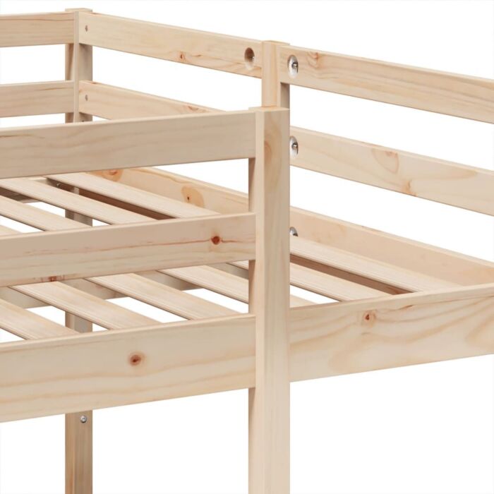 Vidaxl Triple Bunk Bed Frame 140x200/70x140 Cm Solid Wood Pine
