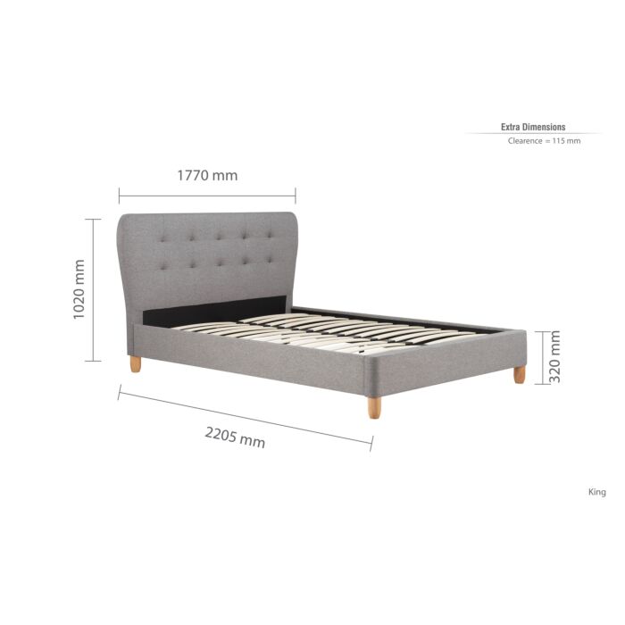 Stockholm King Bed Grey