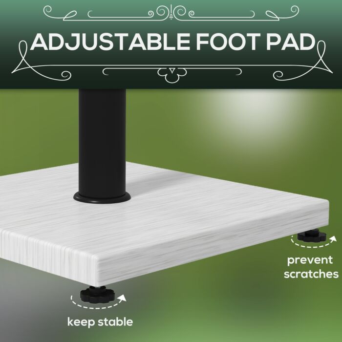 Outsunny 12kg Garden Parasol Base With Adjustable Foot Pad, Concrete Umbrella Stand With Wood Effect Decorative Base And Adjustable Knob