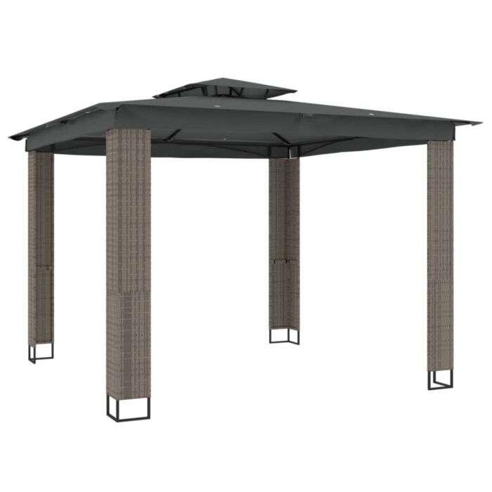 Vidaxl Gazebo With Double Roof Anthracite 2.94x2.94 M Steel