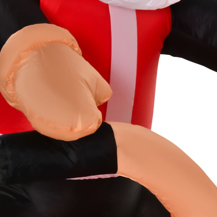 Homcom 5.5ft Christmas Inflatable Santa Claus Riding A Motorcycle Blow Up Decoration Xmas Décor For Garden