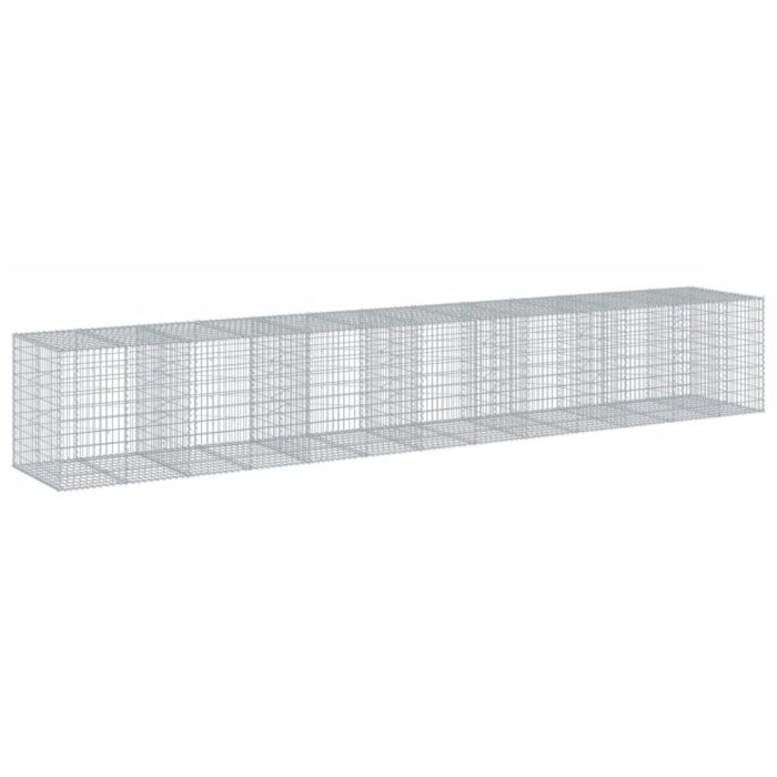 Vidaxl Gabion Basket With Cover 650x100x100 Cm Galvanised Iron