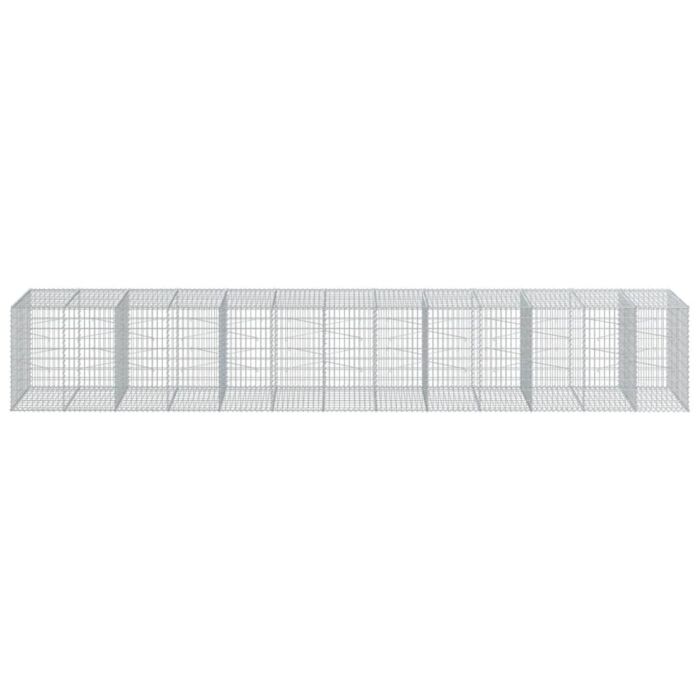 Vidaxl Gabion Basket With Cover 650x100x100 Cm Galvanised Iron