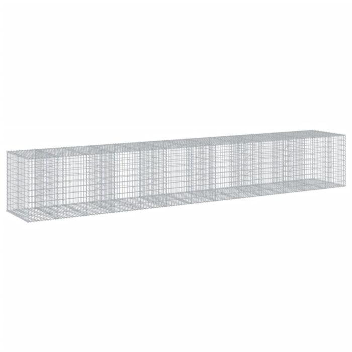Vidaxl Gabion Basket With Cover 650x100x100 Cm Galvanised Iron