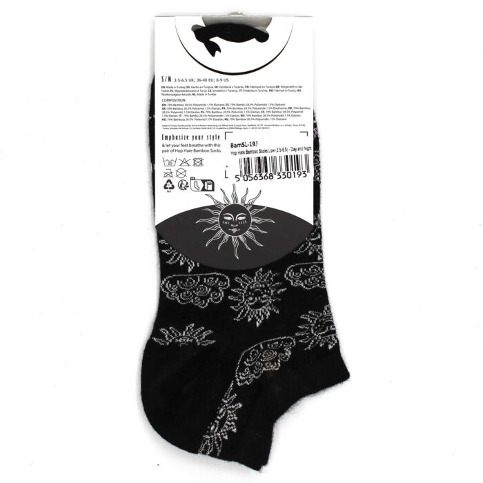 S/m Hop Hare Bamboo Socks Low (3.5-6.5) - Day And Night