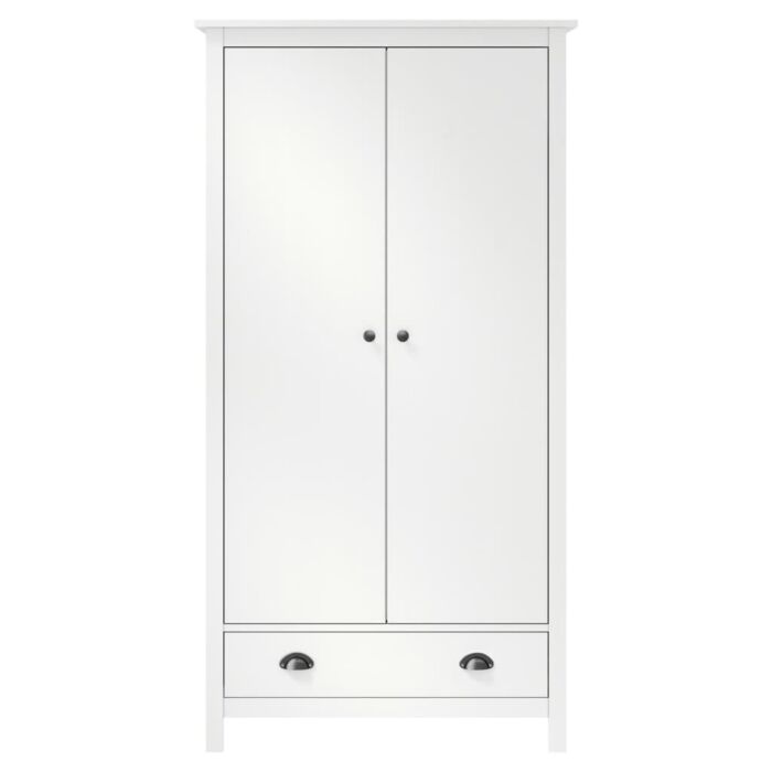 Vidaxl 2-door Wardrobe Hill White 89x50x170 Cm Solid Pine Wood