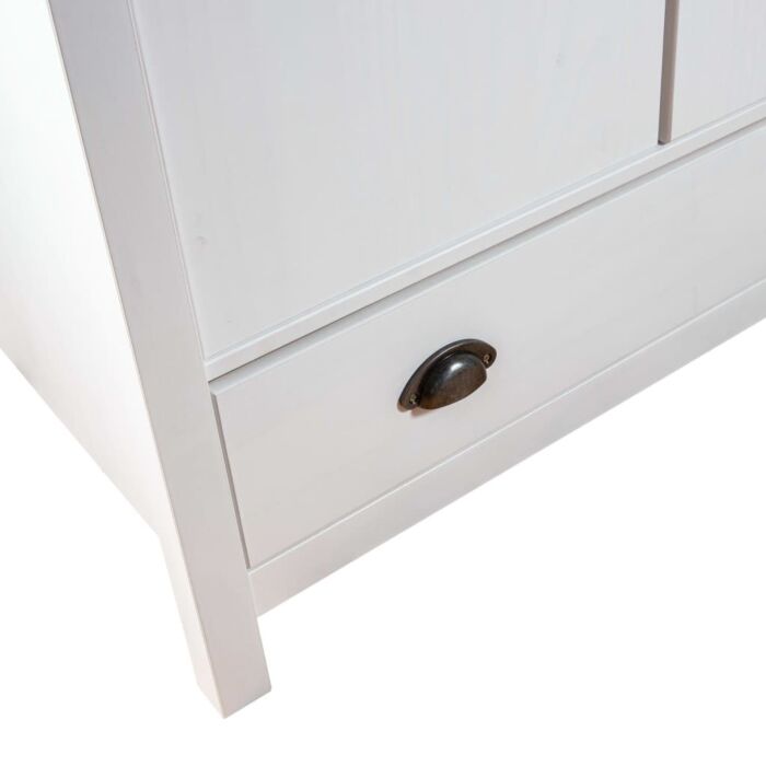 Vidaxl 2-door Wardrobe Hill White 89x50x170 Cm Solid Pine Wood