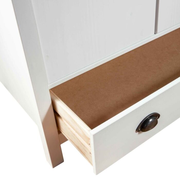 Vidaxl 2-door Wardrobe Hill White 89x50x170 Cm Solid Pine Wood