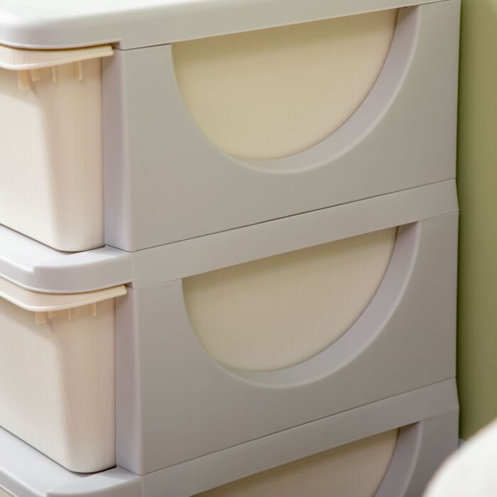 Zonekiz Kids Storage Units With Drawers 3 Tier Chest Vertical Dresser Tower Toy Organiser For Nursery Playroom Kindergarten White