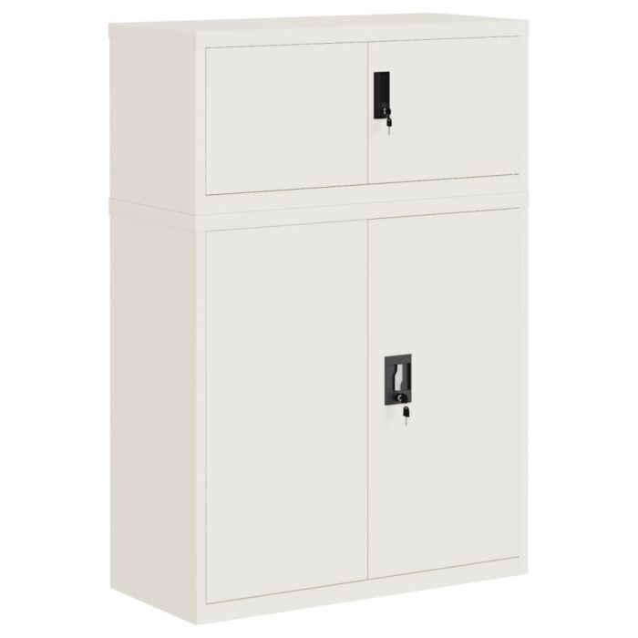 Vidaxl File Cabinet White 90x40x130 Cm Steel