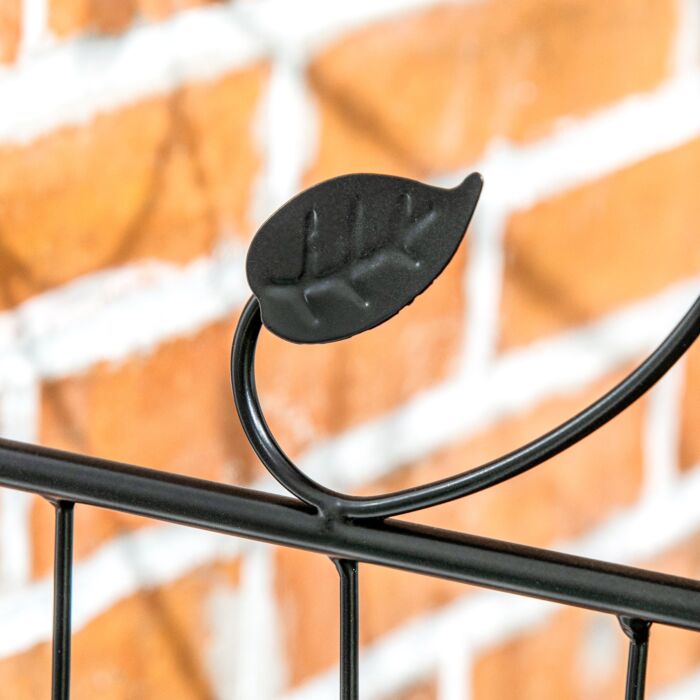 Outsunny 4pcs 43in X 11.5ft Decorative Fence Panels, Outdoor Garden Fencing, Rustproof Metal Wire Landscape Edging Animal Barrier, Black
