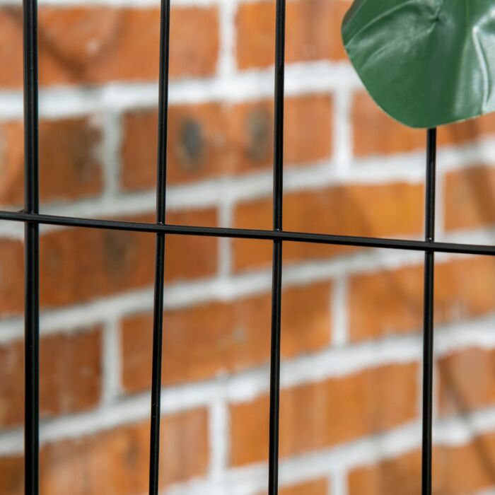 Outsunny 4pcs 43in X 11.5ft Decorative Fence Panels, Outdoor Garden Fencing, Rustproof Metal Wire Landscape Edging Animal Barrier, Black